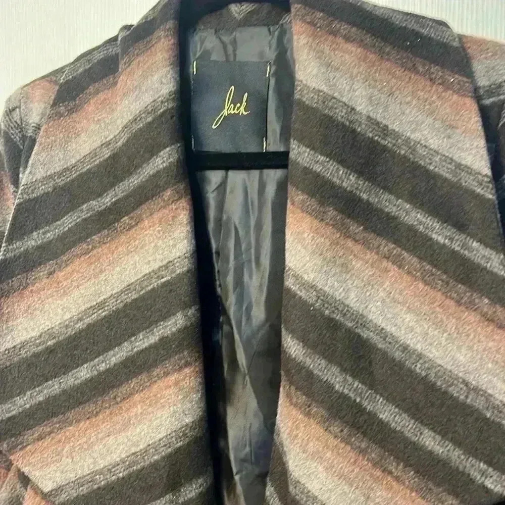 Jack brown striped draped jacket with lining size XS - Picture 2 of 8